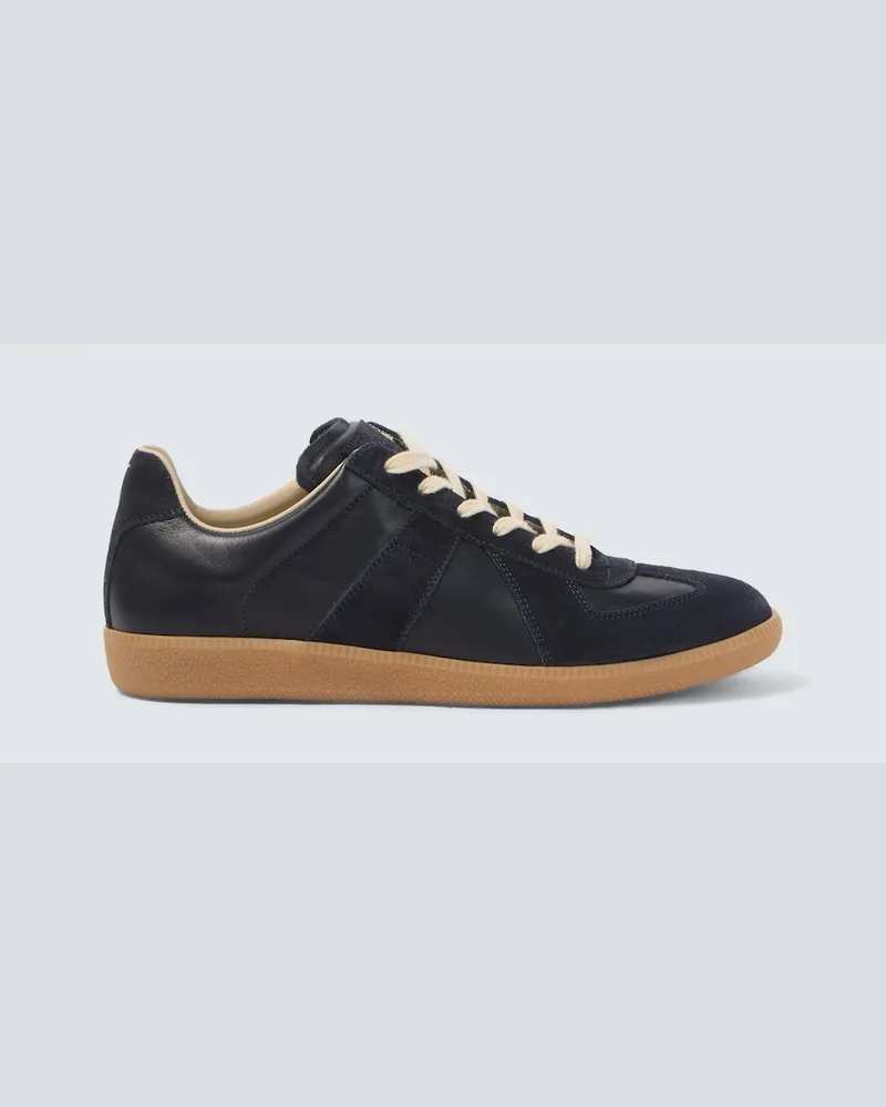 Maison Margiela Sneakers Replica in suede e pelle Blu