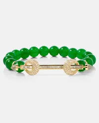 Ananya Bracciale Chakra in oro 18kt con quarzo e diamanti Verde