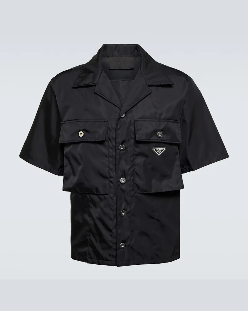 Prada Camicia in Re-Nylon Nero