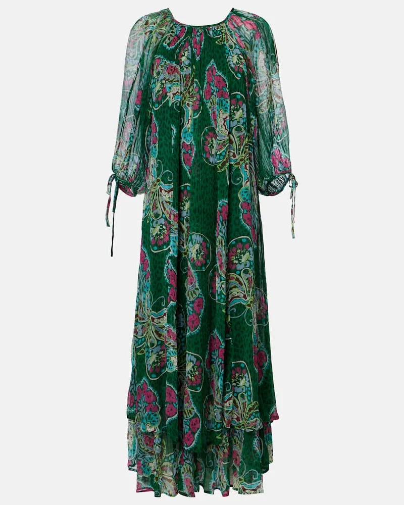 RIXO Abito lungo Hayden con stampa Verde