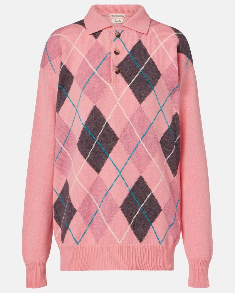 J.W.Anderson Polo in lana a rombi Multicolore