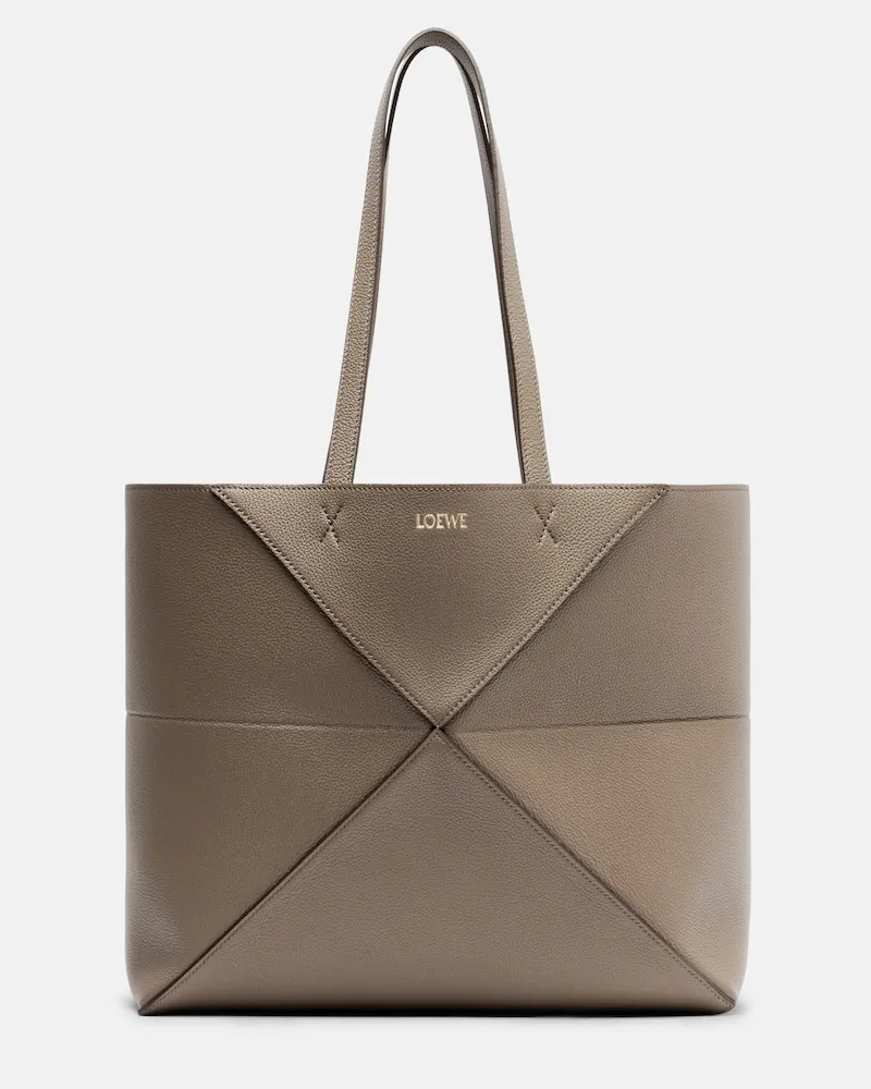 Loewe Borsa Puzzle Fold Medium in pelle Grigio