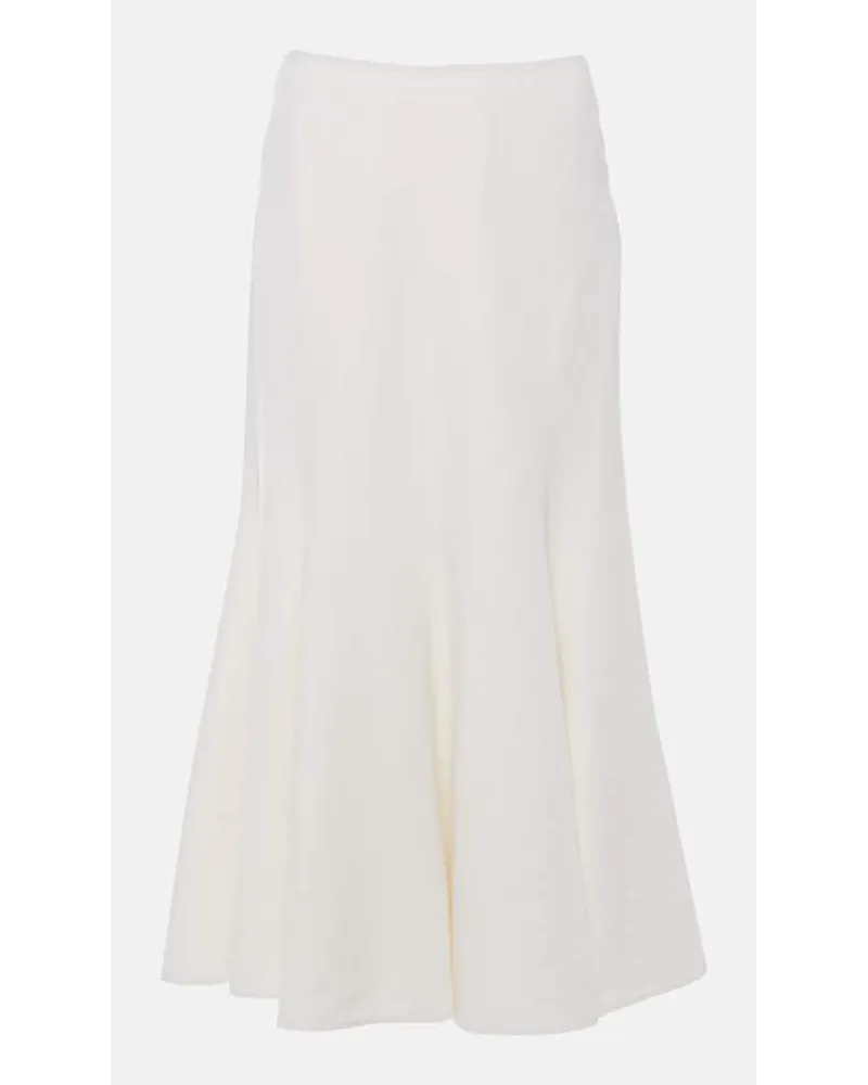 Gabriela Hearst Gonna midi Amy in lino, lana e seta Bianco