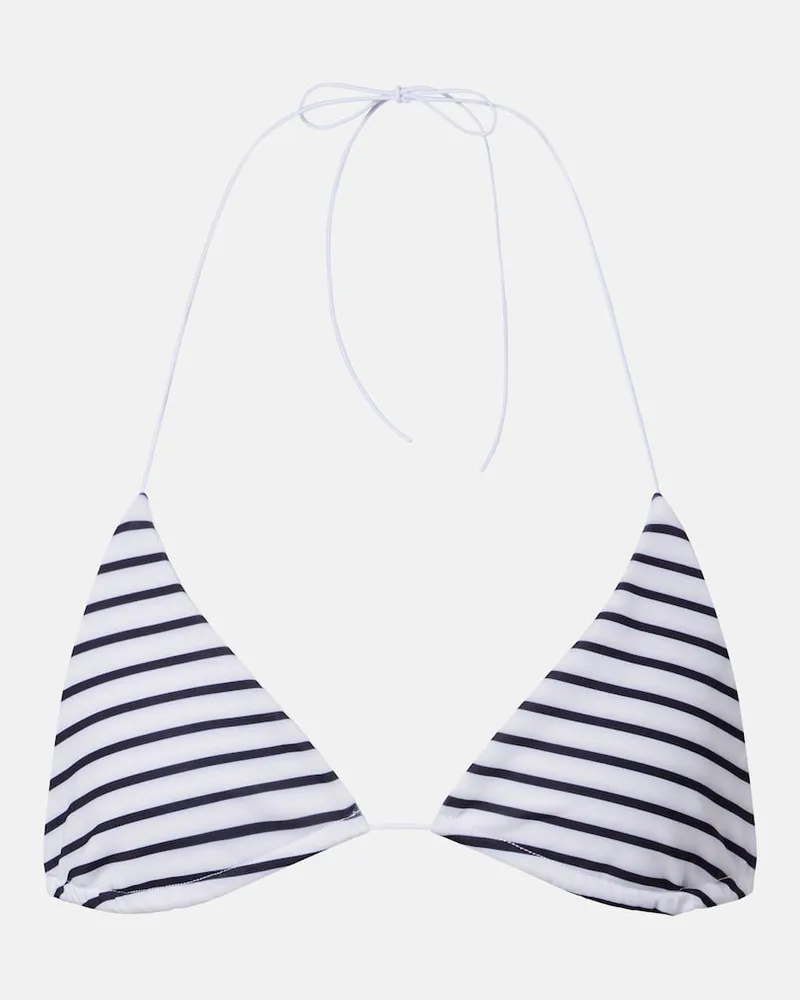 JADE SWIM Top bikini Micro Via a righe Bianco