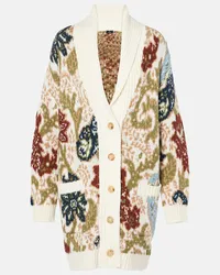 Etro Cardigan in jacquard di misto lana Multicolore