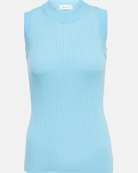 SPORTMAX Tank top Nido in cotone a coste Blu