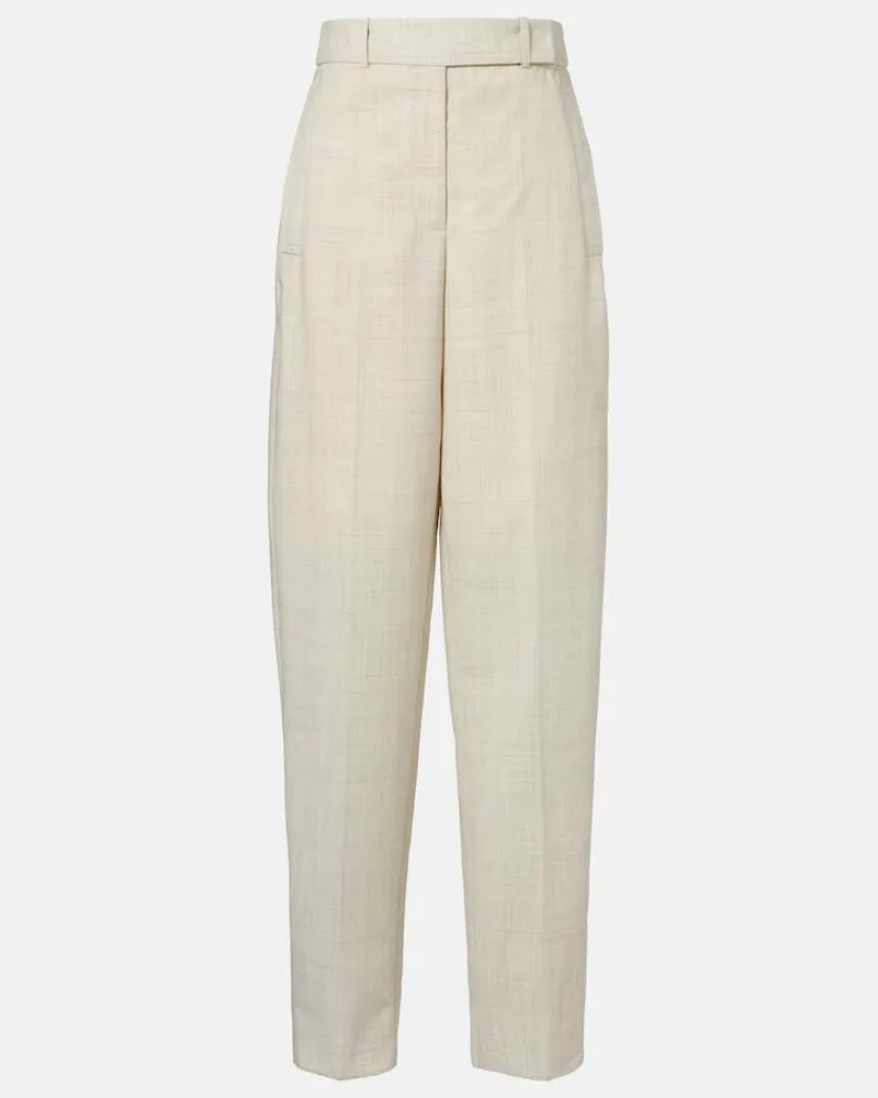 Joseph Pantaloni Zen in lana vergine a gamba larga Bianco