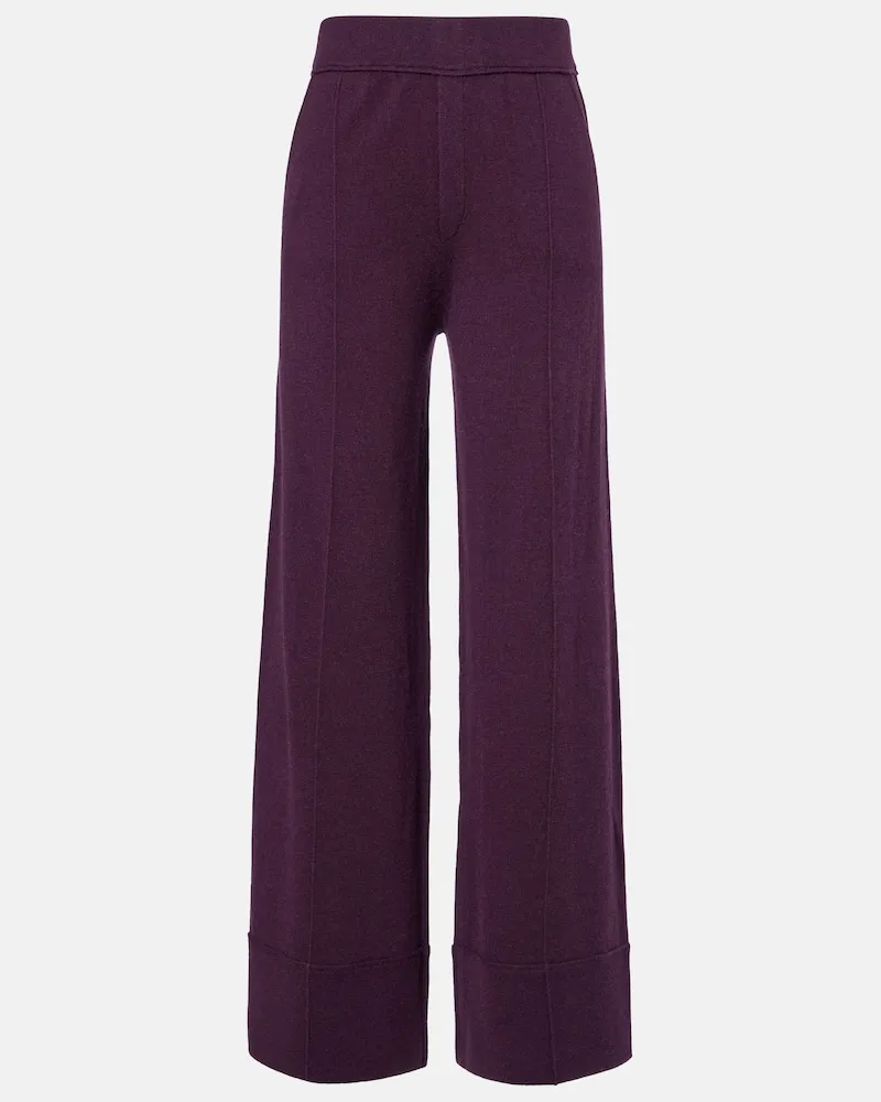 Jardin des Orangers Pantaloni a gamba larga in lana e cashmere Borgogna