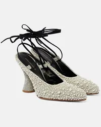 Dries van Noten Pumps 95 con perle bijoux Argento