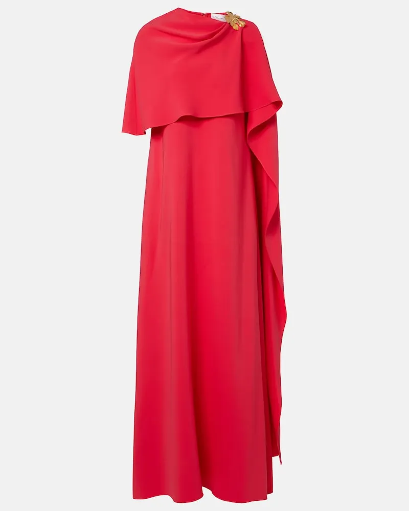 Oscar de la Renta Abito lungo in georgette di misto seta Rosa