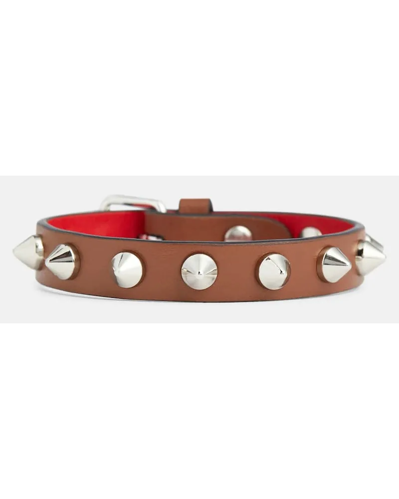 Christian Louboutin Bracciale Loubilink in pelle Marrone