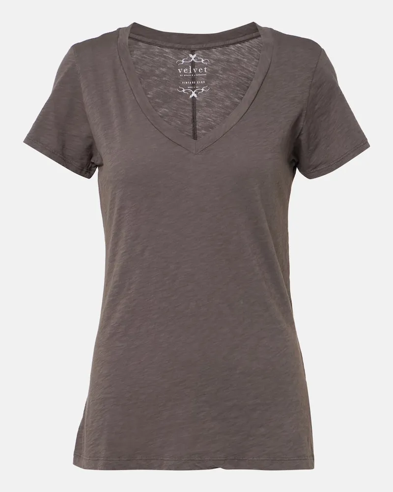 Velvet T-shirt Lilith in jersey di cotone Marrone