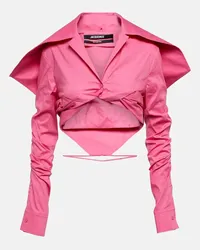 Jacquemus Camicia cropped Meio in cotone Rosa