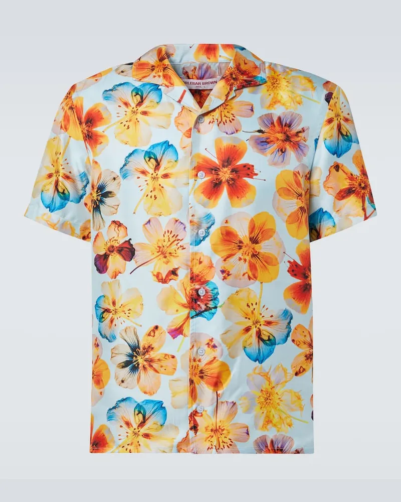 Orlebar Brown Camicia bowling Hibbert in seta a fiori Multicolore
