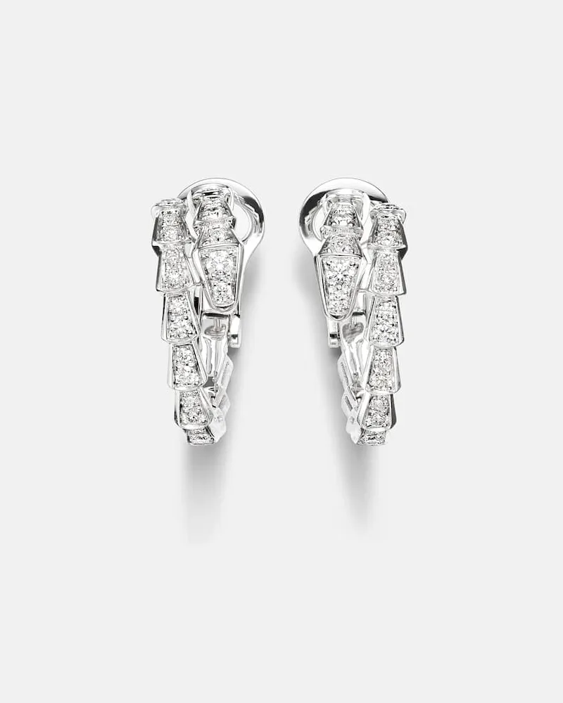 Bulgari Orecchini Serpenti Viper in oro bianco 18kt con diamanti Argento