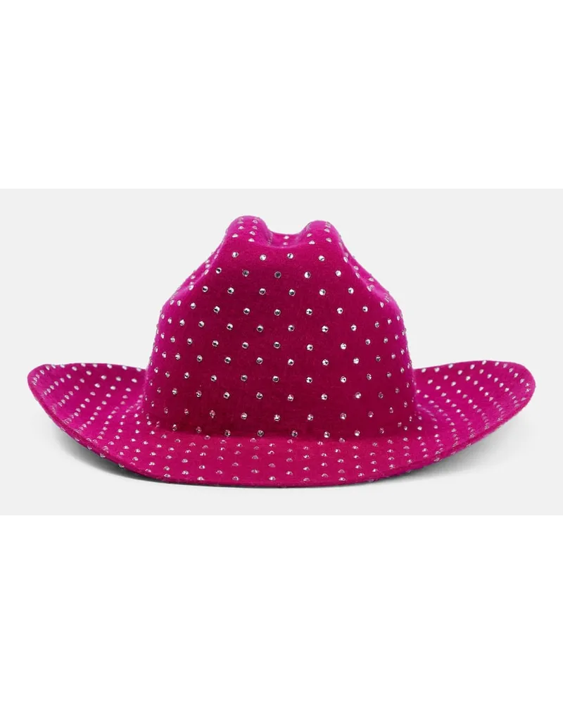 RUSLAN BAGINSKIY Cappello in feltro con decorazione Rosa