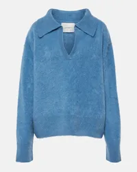 Lisa Yang Pullover stile polo Kerry in cashmere Blu