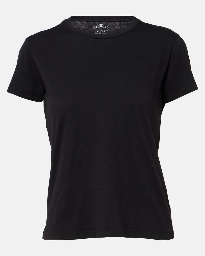 Velvet T-shirt Sierra in jersey di cotone Nero