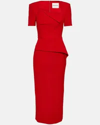 Roland Mouret Abito lungo asimmetrico in crêpe Rosso