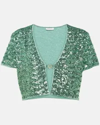 Oséree Oséree Top cropped con paillettes Verde