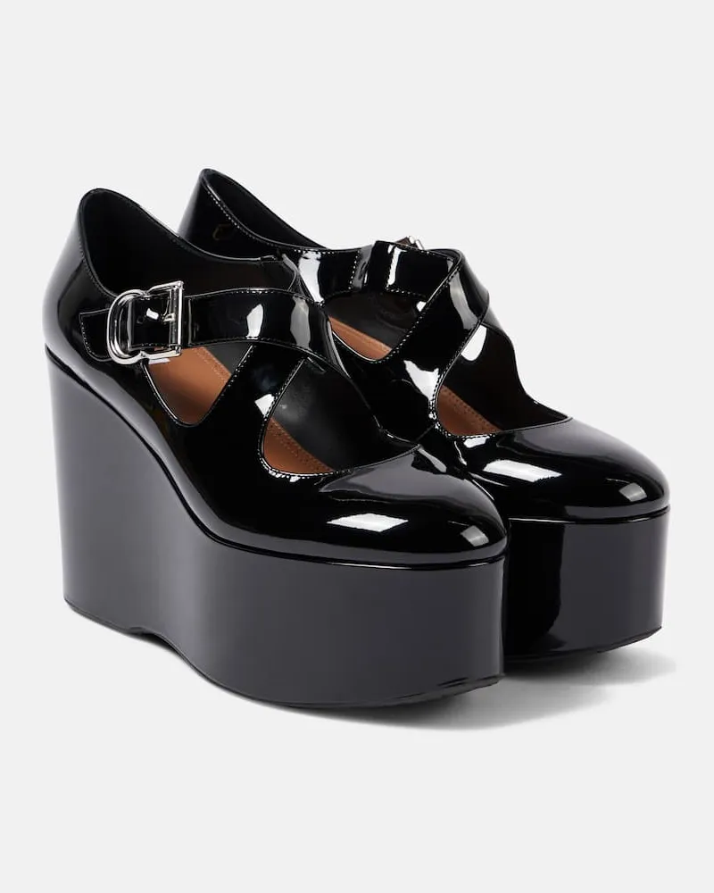 Alaïa AlaÃ¯a Pumps Criss Cross in vernice con zeppa Nero