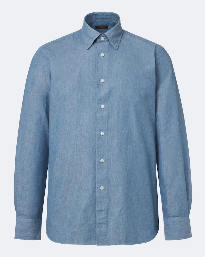 Slowear Camicia in chambray di cotone Blu