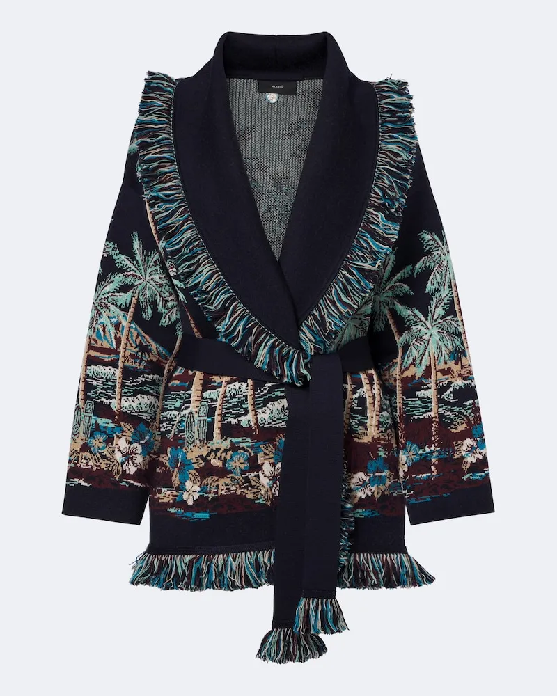 Alanui Cardigan Diamond Head in misto lana jacquard Multicolore