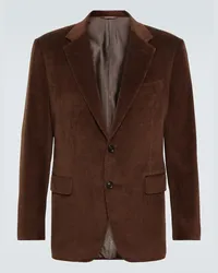 Canali Blazer in velluto di cotone e cashmere a coste Marrone