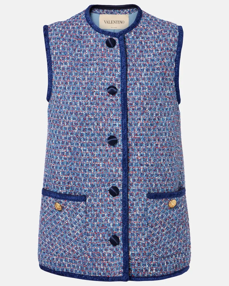Valentino Garavani Gilet in tweed Blu