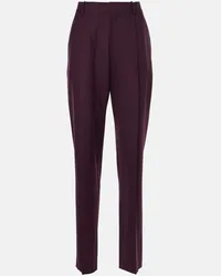 Victoria Beckham Pantaloni chino in misto lana Marrone