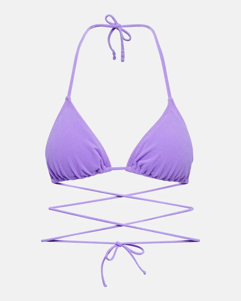 Reina Olga Top bikini a triangolo Miami in spugna Viola