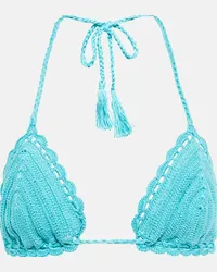 Anna Kosturova Top bikini in cotone Blu