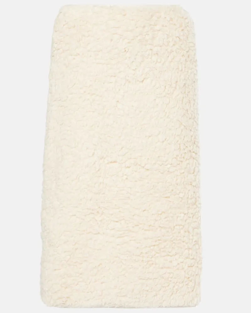 Jil Sander Gonna midi in pile di cotone Bianco