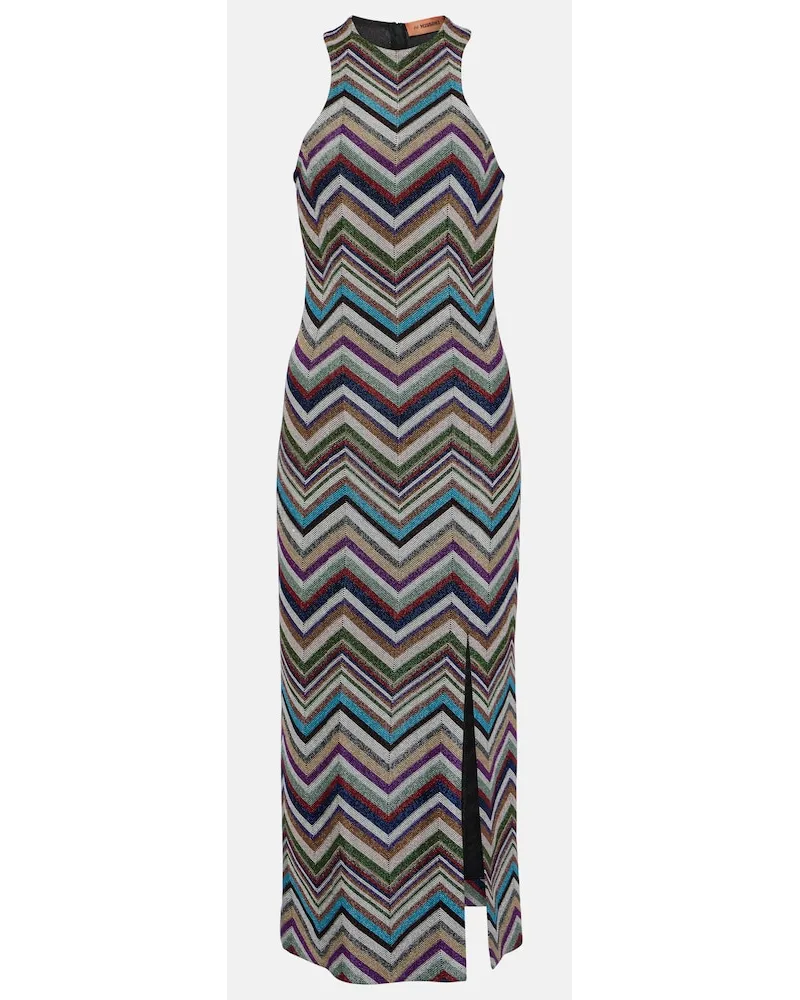 Missoni Abito midi in misto lana a zig zag Multicolore