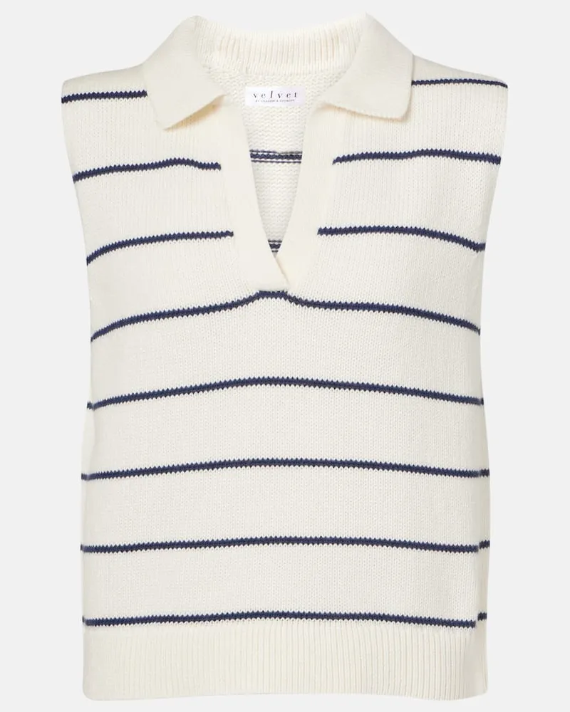 Velvet Gilet Nayla in cotone e cashmere Blu