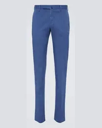 Incotex Pantaloni slim in misto cotone Blu