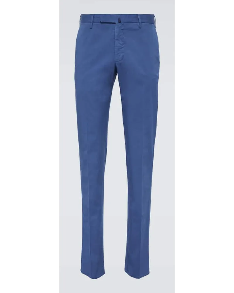 Incotex Pantaloni slim in misto cotone Blu