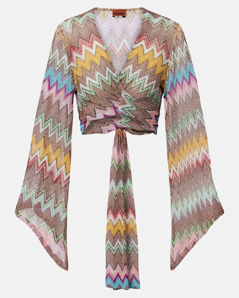 Missoni Top cropped con lamÃ© a zig-zag Multicolore