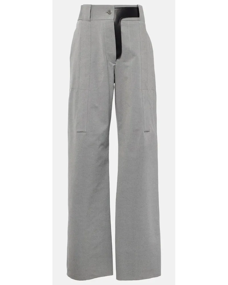 Ferragamo Pantaloni regular a vita alta Grigio