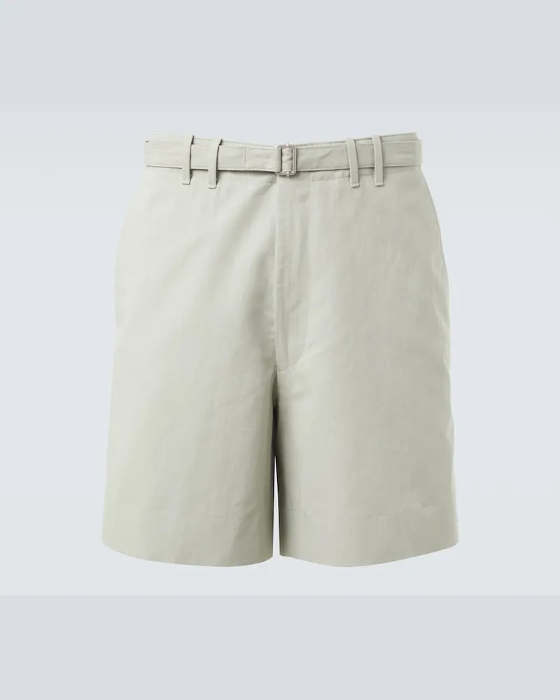 Stoffa StÃ²ffa Shorts in cotone e lino con cintura Grigio