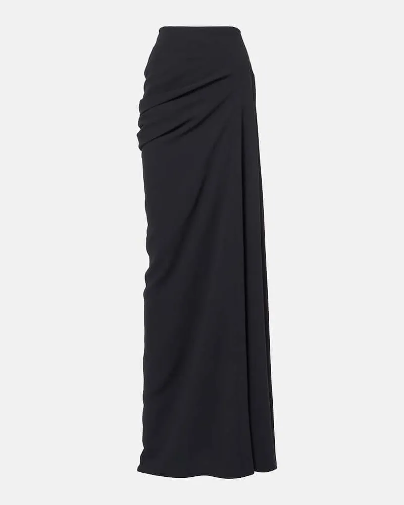 Dries van Noten Gonna lunga con ruches Nero