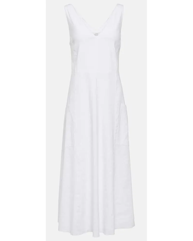 Vince Abito midi in misto lino Bianco
