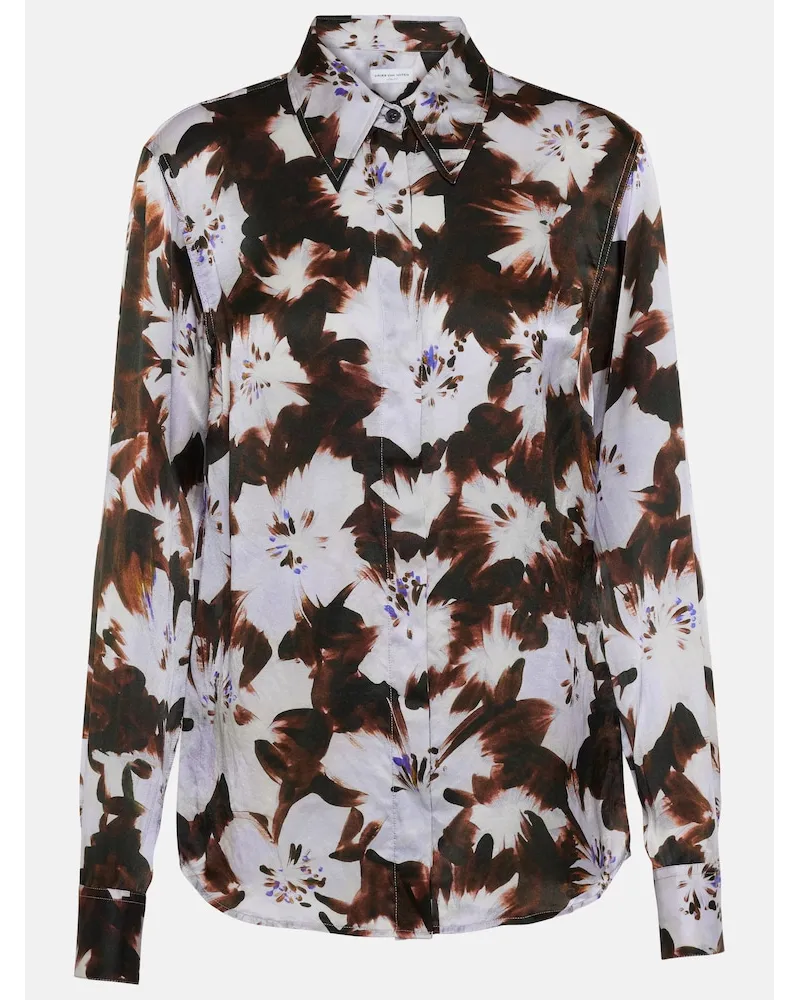 Dries van Noten Camicia Chowy in raso di seta con stampa Multicolore