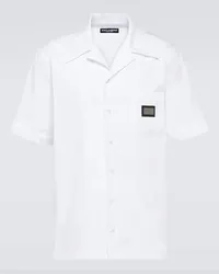 Dolce & Gabbana Camicia in cotone con logo Bianco