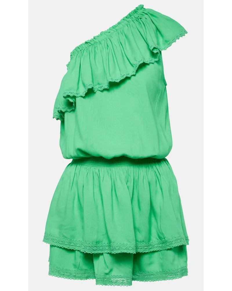 Melissa Odabash Miniabito monospalla Debbie con volant Verde