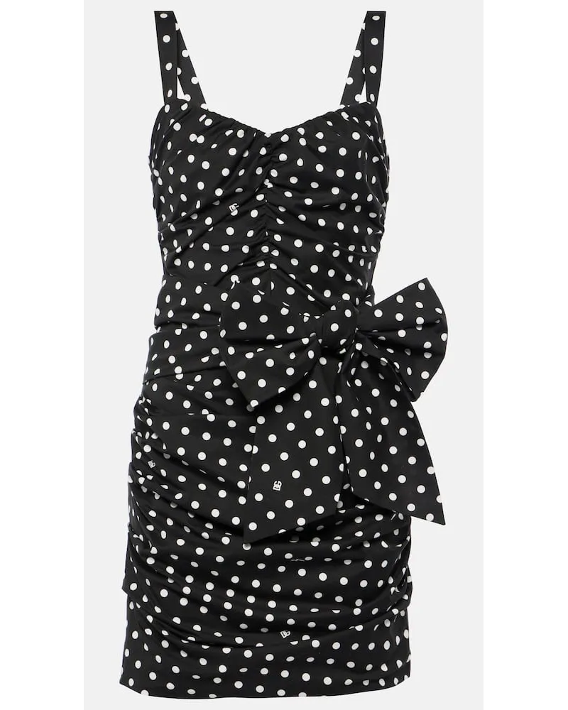 Dolce & Gabbana Miniabito in misto cotone a pois Nero
