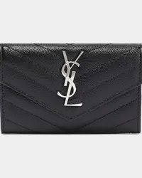 Saint Laurent Portafoglio Monogram Small in pelle Nero