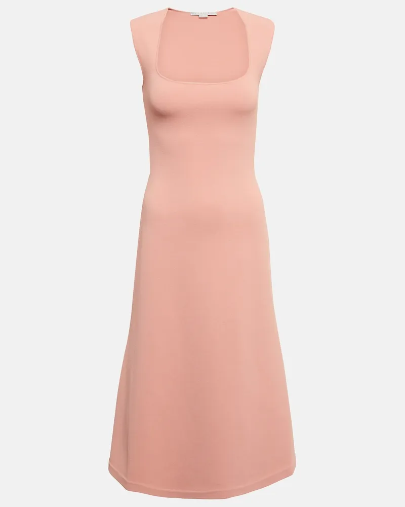 Stella McCartney Abito midi con scollo quadrato Rosa