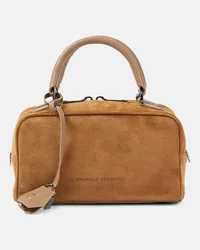 Brunello Cucinelli Borsa Small in suede Marrone