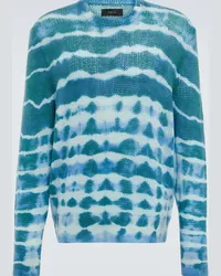 Amiri Pullover in lana e cashmere tie-dye Blu